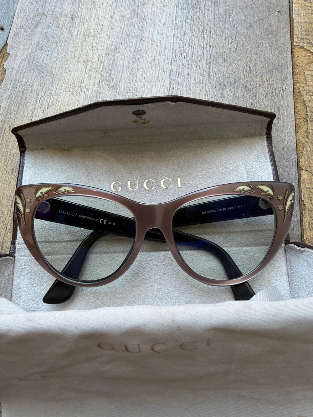 Gucci 3806/S U4499 54-17 145 Made in Italy SGKO8BDOUH eyeglass frames with case